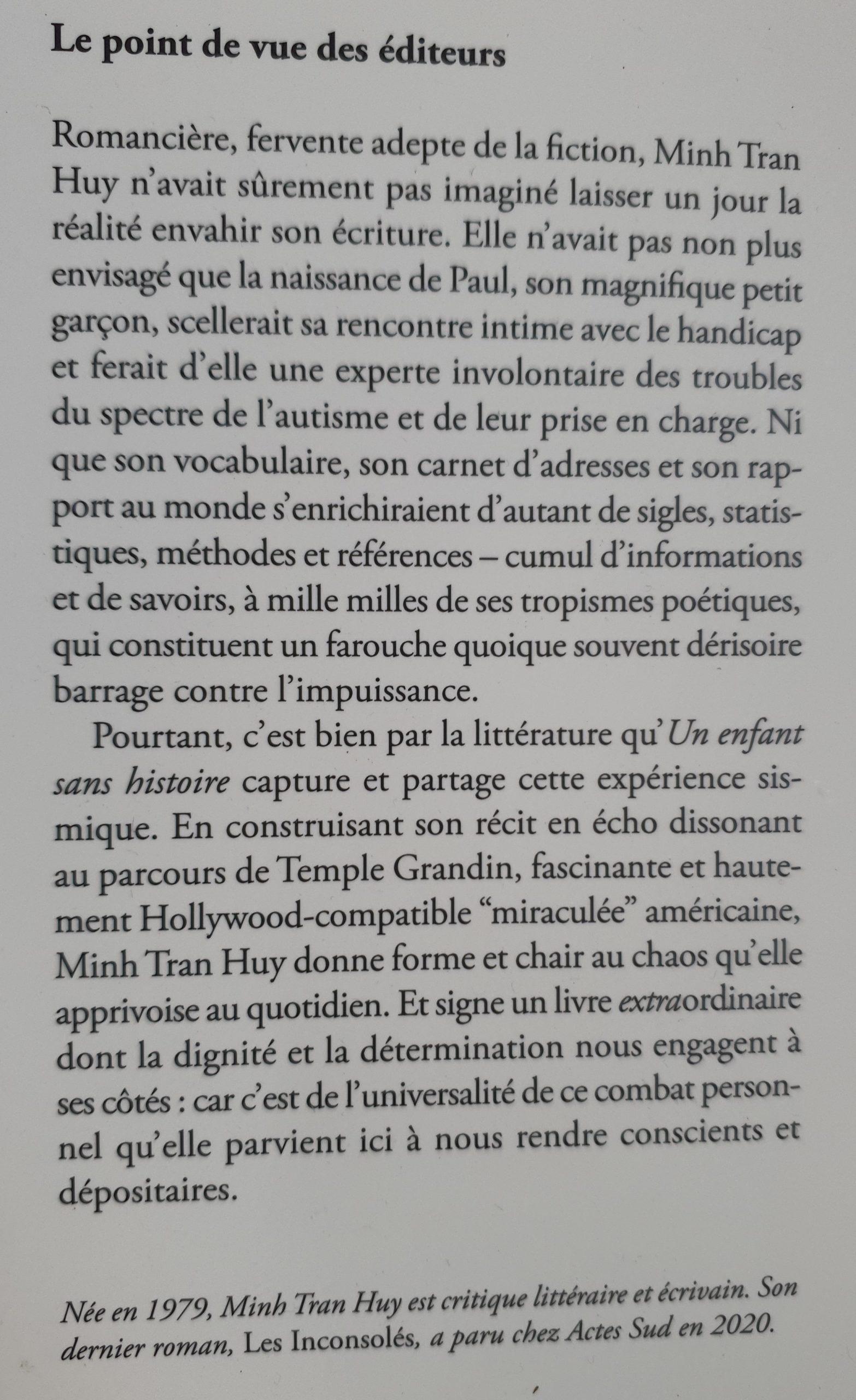 Un enfant sans histoire 2 Quatrième de couverture du livre "Un enfant sans histoire"