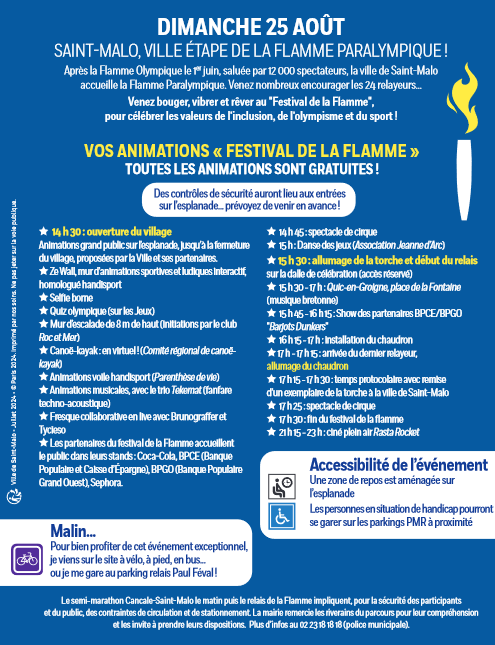 Programme du passage de la flamme paralympique